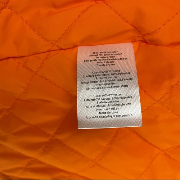 Rachel Antonoff Midi-Length Toni Puffer Jacket Orange Roaster Print - Picture 13 of 16